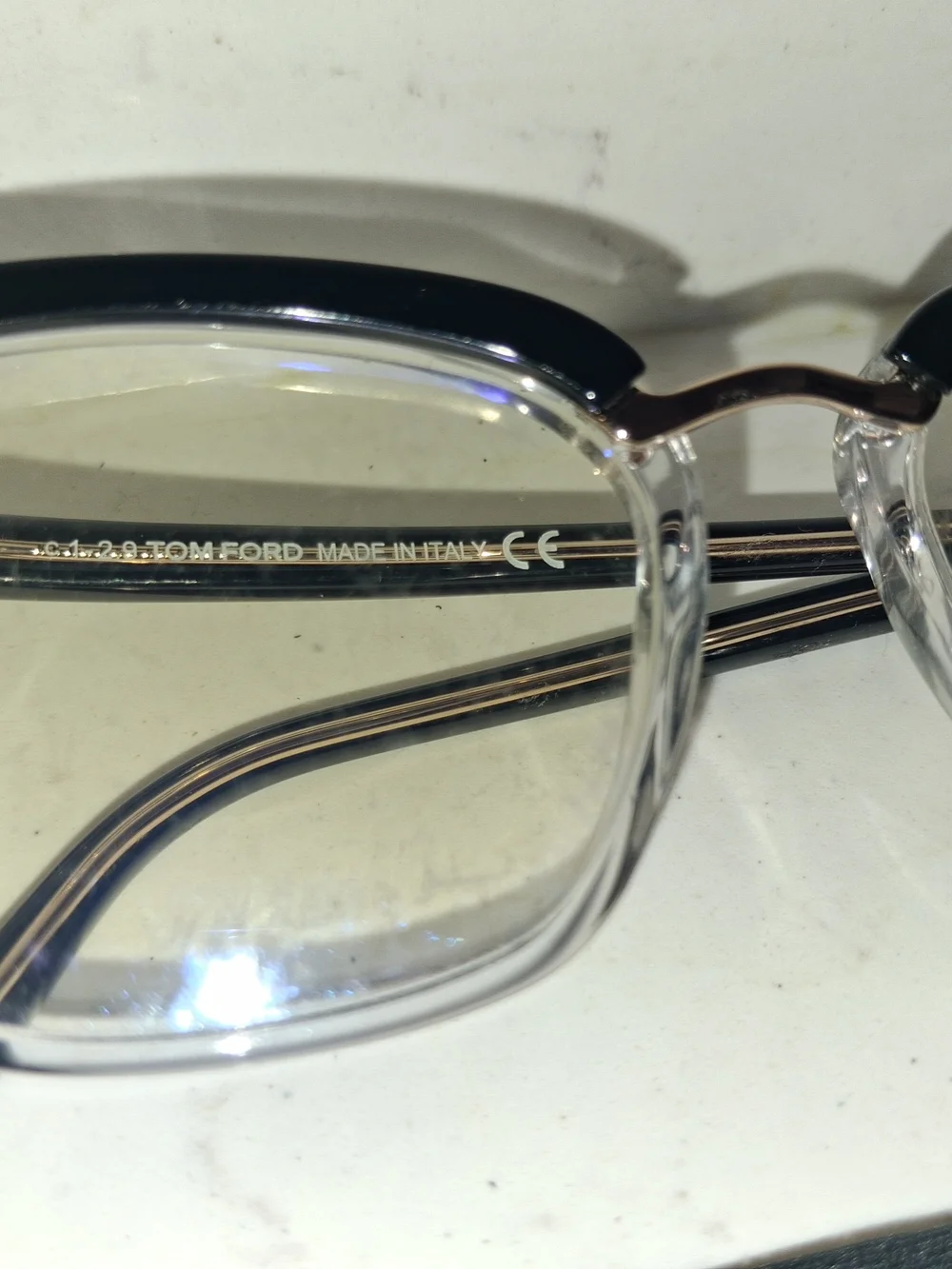 Tom Ford Women's Clear & Black Square Optical Glasses